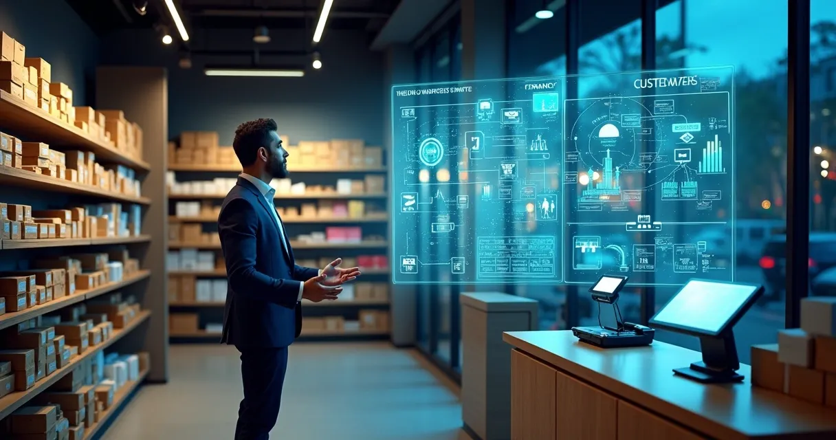 Descubra como o ERP integra estoque, finanças e vendas para melhorar o gerenciamento de comércio em pequenas empresas.