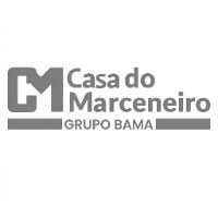 Logotipo Casa do Marceneiro Grupo Bama em tons de cinza com ícone CM estilizado, tamanho 500x500.