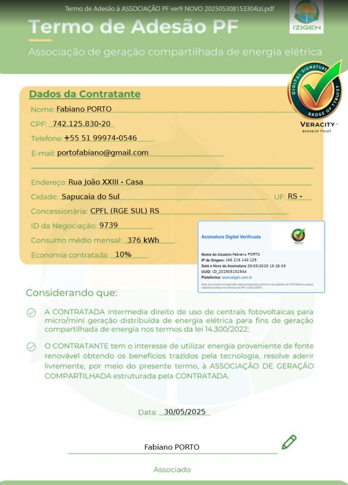 Termo de Adesão Assinado