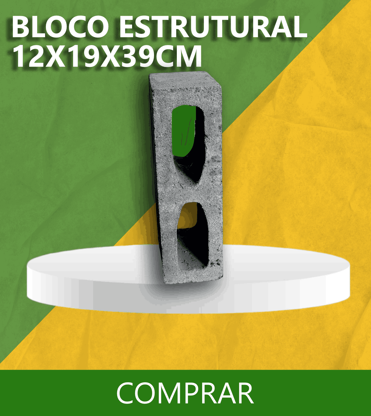 Bloco estrutural de 12cm
Bloco de concreto de 12cm
Bloco para construção de 12cm
Bloco de alvenaria de 12cm
Bloco de construção resistente de 12cm