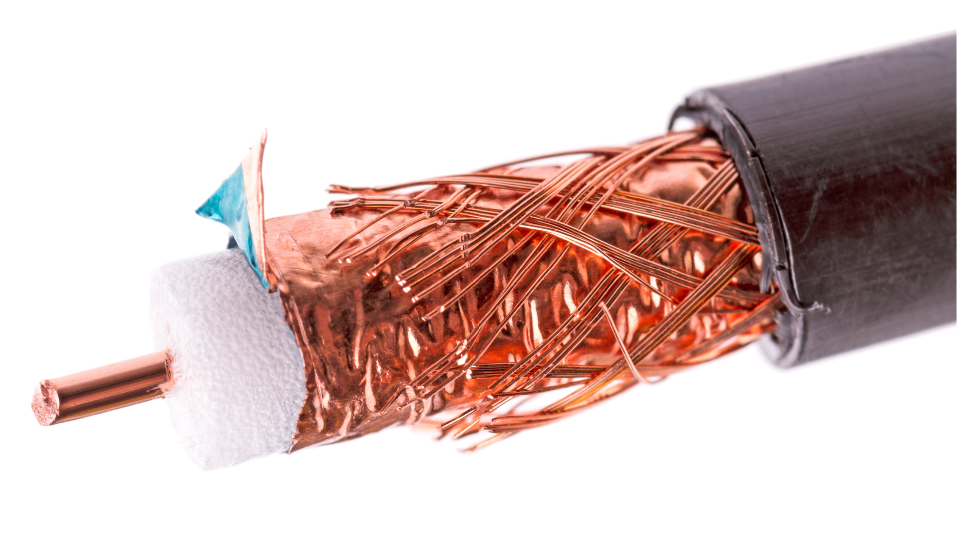 Corte transversal de cabos elétricos multipolares com isolação em PVC, HEPR e XLPE, destacando os diferentes materiais isolantes utilizados em aplicações industriais