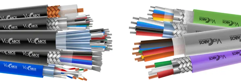 Conjunto de cabos de rede, dados e comunicação ViaCabos, incluindo modelos CAT5, CAT6, coaxial, Profibus, Profinet, DeviceNet e cabos manga. Com blindagem em malha de cobre, fita de alumínio ou sem blindagem, são ideais para redes de computadores, sistemas de CFTV, automação industrial e centros de dados, protegendo sinais contra interferências e garantindo transmissão confiável.