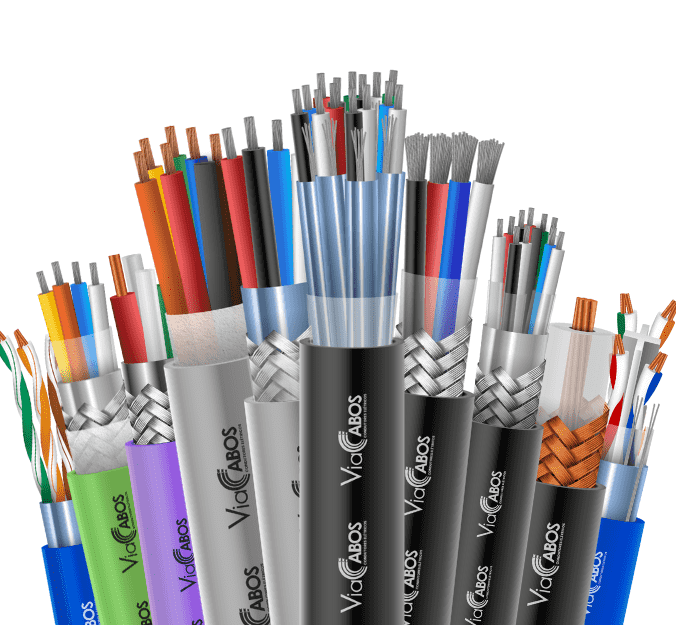 Conjunto de cabos de rede, dados e comunicação ViaCabos, incluindo modelos CAT5, CAT6, coaxial, Profibus, Profinet, DeviceNet e cabos manga. Com blindagem em malha de cobre, fita de alumínio ou sem blindagem, são ideais para redes de computadores, sistemas de CFTV, automação industrial e centros de dados, protegendo sinais contra interferências e garantindo transmissão confiável.