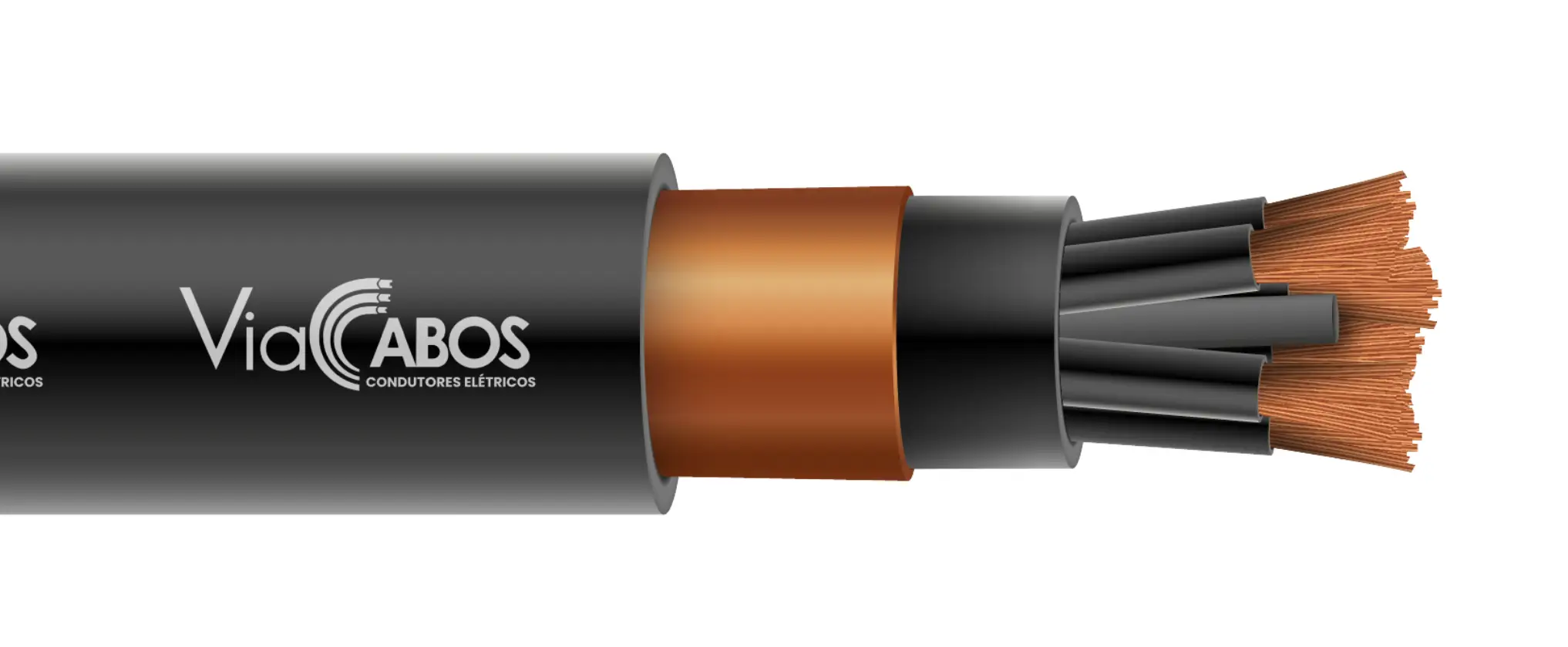 Cabo de controle ou comando flexível com blindagem em cobre nu, ideal para automação industrial, painéis elétricos e ambientes com alta interferência eletromagnética