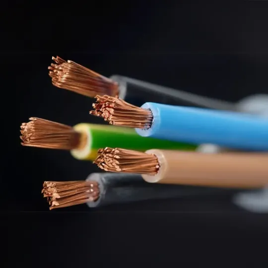 Cabos elétricos com diferentes bitolas e isolamentos coloridos, representando a importância da escolha correta da bitola para cada tipo de instalação elétrica.