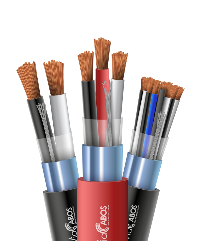 Conjunto de cabos de instrumentação ViaCabos com pares e trios isolados, condutores de cobre nu ou estanhado, blindagem com fita aluminizada e dreno de cobre estanhado. Projetados para sinais analógicos, digitais e protocolo Hart em ambientes industriais críticos como petroquímicas, fábricas de celulose e plantas químicas, garantindo integridade dos dados e proteção contra interferências.