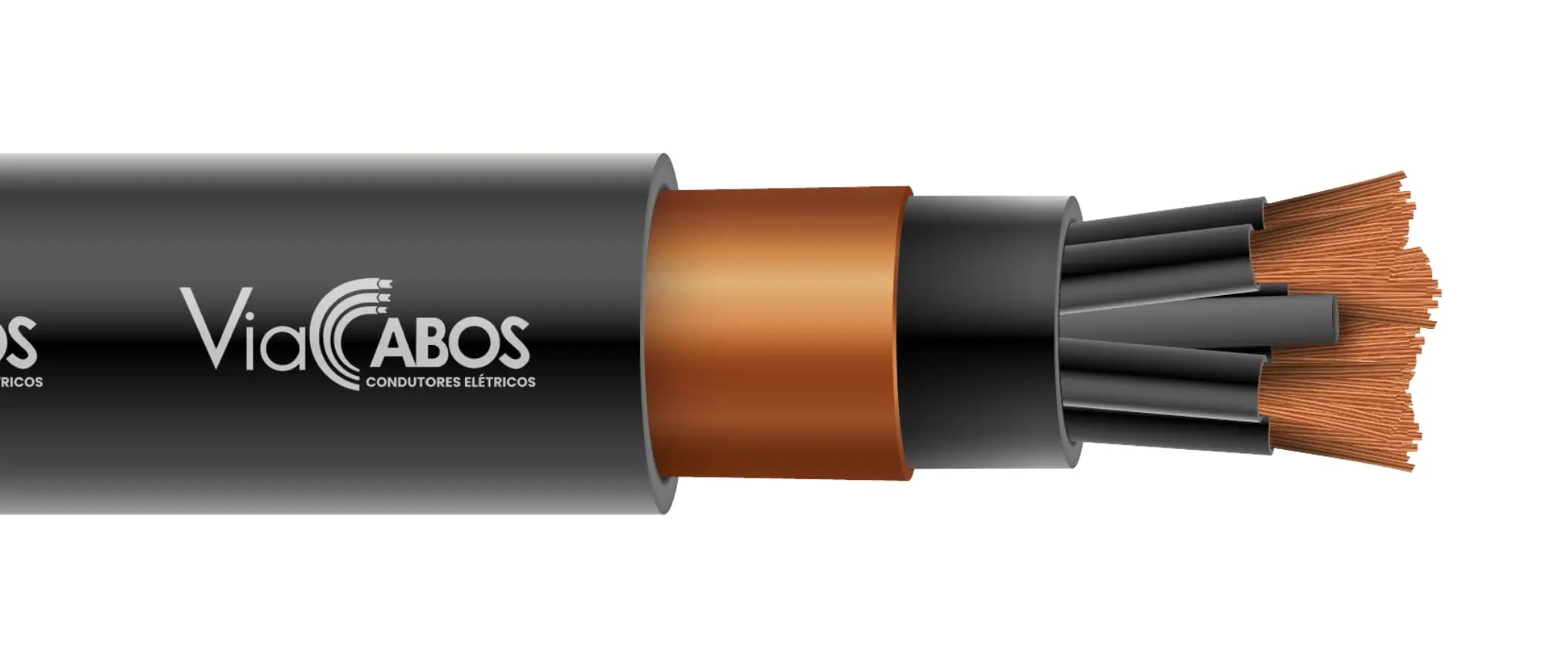 Cabo de controle ou comando flexível com blindagem em cobre nu, ideal para automação industrial, painéis elétricos e ambientes com alta interferência eletromagnética