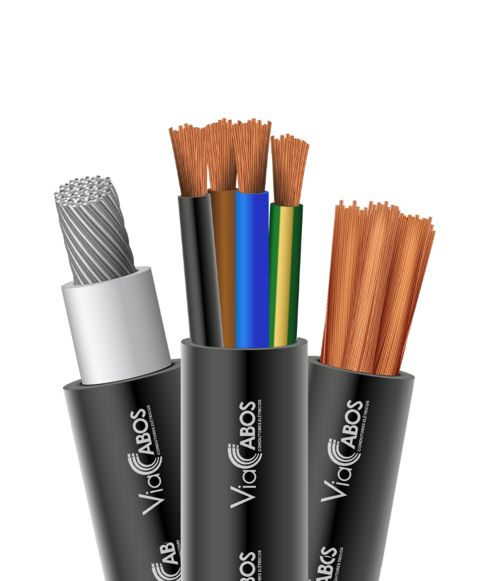 Imagem ilustrativa dos cabos para instalações gerais ViaCabos, incluindo cabos PP 500V, antichama e soldaprene. Com condutores de cobre flexível, isolação e cobertura em PVC, são ideais para circuitos de força, luz e comandos em instalações residenciais, comerciais e industriais. Destacam-se pela alta flexibilidade, resistência mecânica e facilidade de instalação.