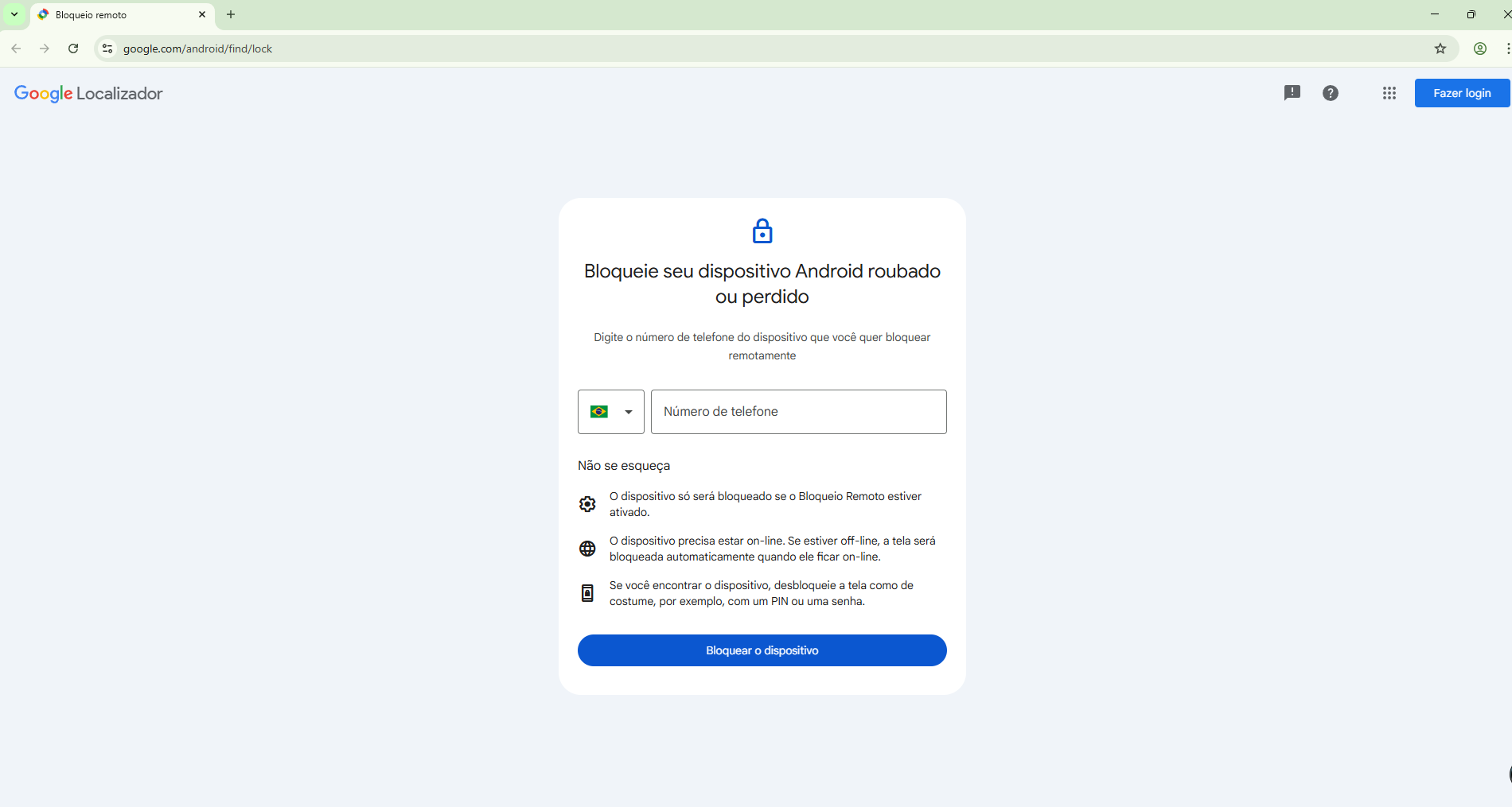 Segurança Android contra roubo | ermitão click