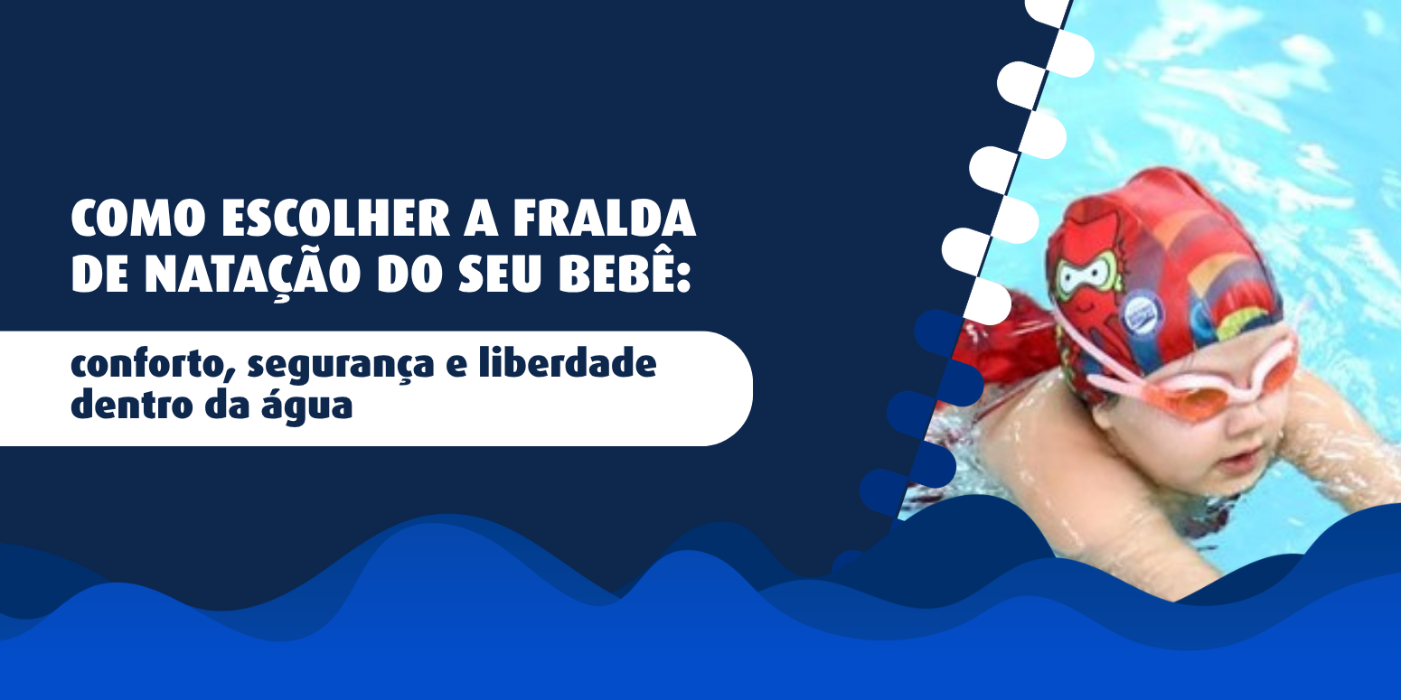 Criança nadando com conforto e segurança usando pampers splashers durante as aulas de natação na Metodologia Gustavo Borges