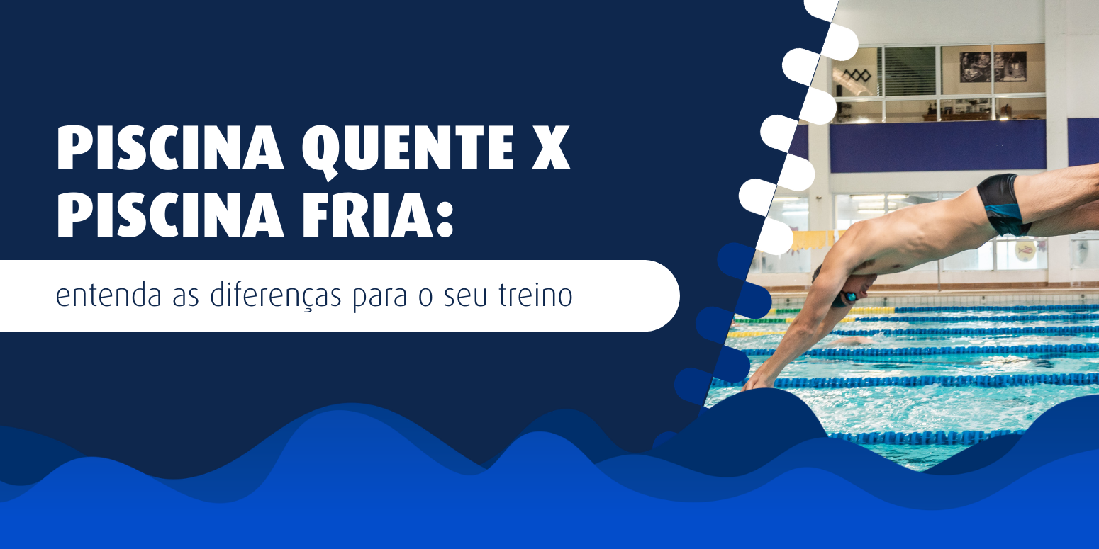 Gustavo Borges mergulhando em piscina para treino, representando o treino em piscina quente ou fria