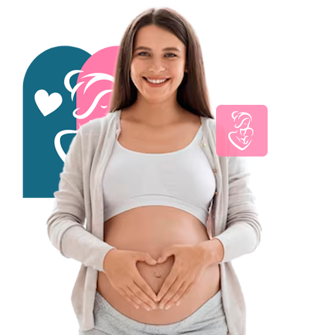Mãe com a mão na barriga