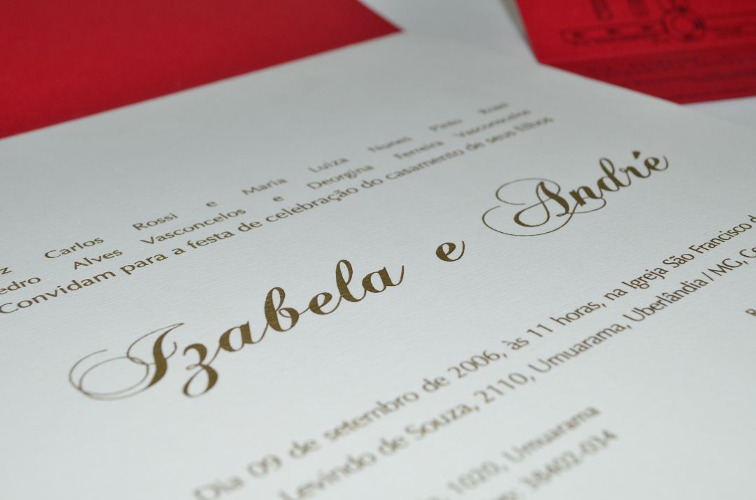 Convite de casamento com Relevo Americano
