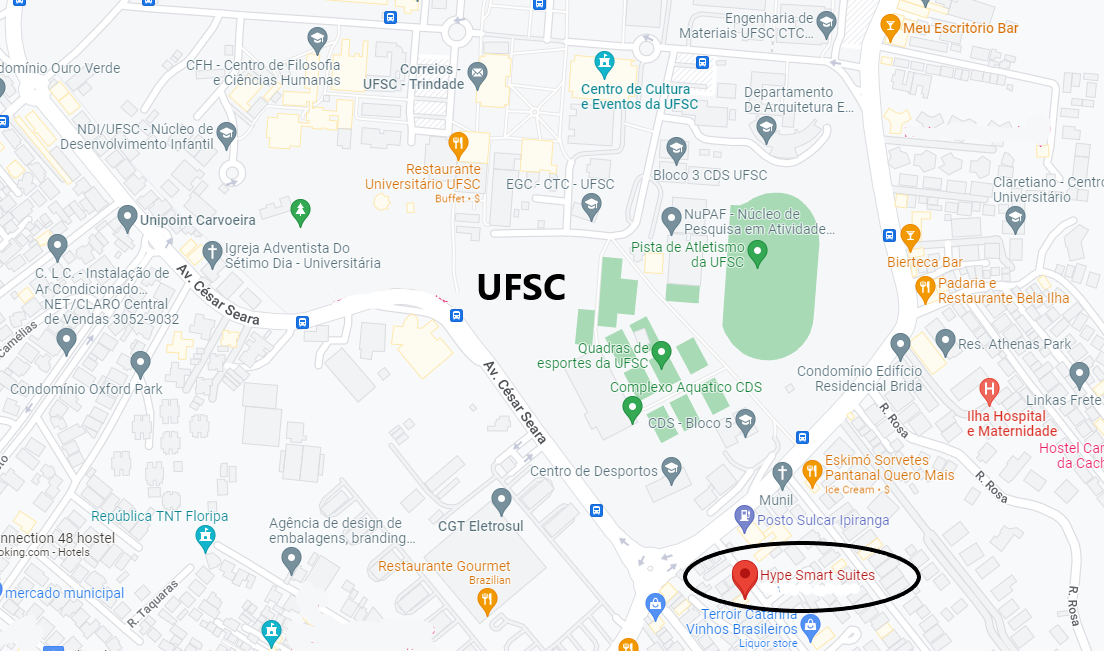 Mapa Hype Smart Suites Floripa